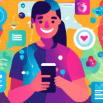 DALL-E prompt for an image related to the article 5 Effective Ways to Prevent Missed Calls and Stay Connected:nnA colorful illustration depicting a smiling person holding a smartphone, surrounded by f