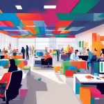 DALL-E Prompt: A sleek, modern office interior with a large, colorful Google logo on the wall, surrounded by busy employees working on computers and collaborating on various projects, symbolizing Goog