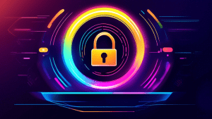 DALL-E Prompt:nA digital illustration of a secure, modern Single Sign-On (SSO) portal interface, featuring a stylized padlock icon and a streamlined login form, set against a futuristic background wit