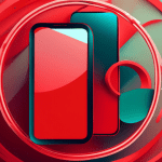 A smartphone trapped inside a red circle with a diagonal line through it, representing a blocked phone number.