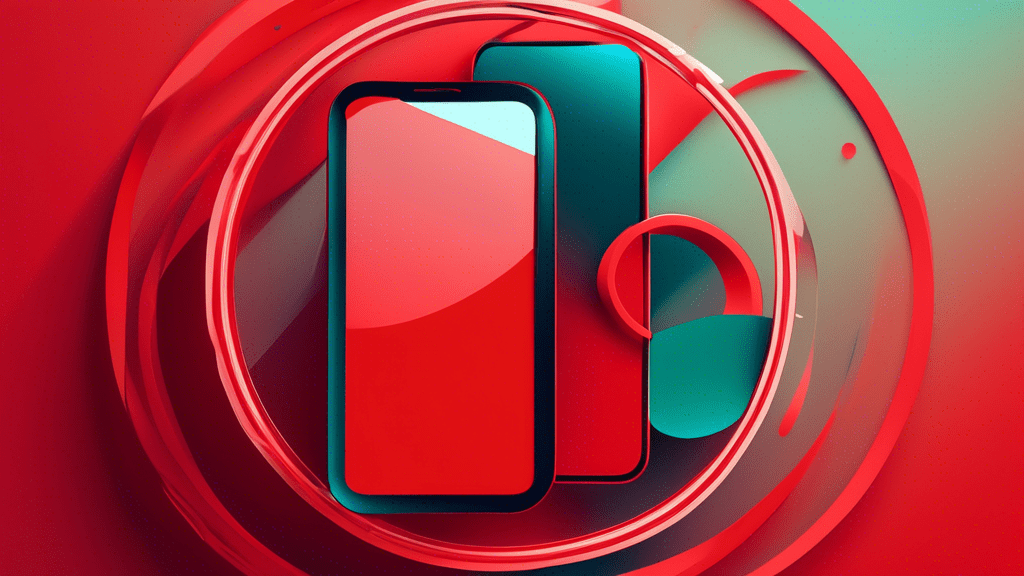 A smartphone trapped inside a red circle with a diagonal line through it, representing a blocked phone number.