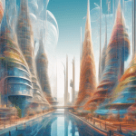 An intricate, futuristic landscape with visual representations of different leading language models (LLMs) such as GPT-4, PaLM, and others, depicted as towering, architecturally distinct buildings. Ea