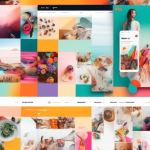 DALL-E Prompt:nA colorful and dynamic website mockup featuring an embedded Instagram feed seamlessly integrated into the page layout, with various images, videos, and interactive elements showcasing t