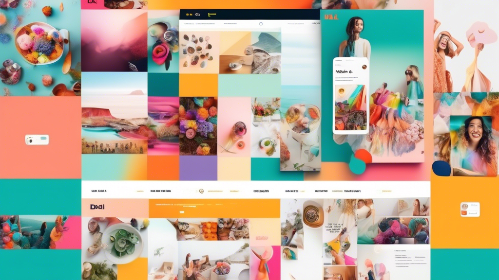 DALL-E Prompt:nA colorful and dynamic website mockup featuring an embedded Instagram feed seamlessly integrated into the page layout, with various images, videos, and interactive elements showcasing t