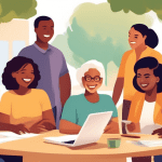 Create an image that depicts diverse individuals engaging in various activities that foster connections and build strong relationships. Include scenes of meaningful conversations, teamwork, collaborat