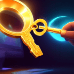 Prompt: A hand holding a golden key emerges from a computer screen, with the key pointing towards a glowing portal in the shape of a funnel, symbolizing easy access to the Funnel Scripts login platfor