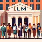 Create an illustration depicting a diverse group of people in an academic setting, highlighting a range of different backgrounds, professions, and ages. They are standing in front of a university buil