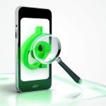 DALL-E Prompt:nA 3D illustration of a smartphone screen displaying a green checkmark next to a phone number, with a magnifying glass hovering over the number, set against a clean white background. The