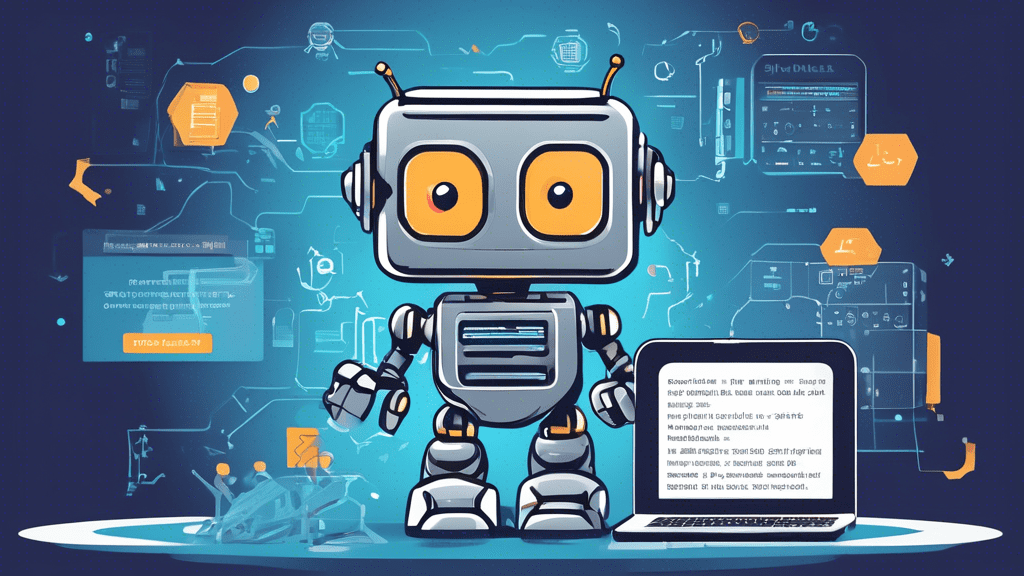 Create an illustrative image for the concept 'Getting Started with LLMs: A Beginner's Guide'. The image should feature a friendly robot character holding a large, open book labeled 'Beginner's Guide'.