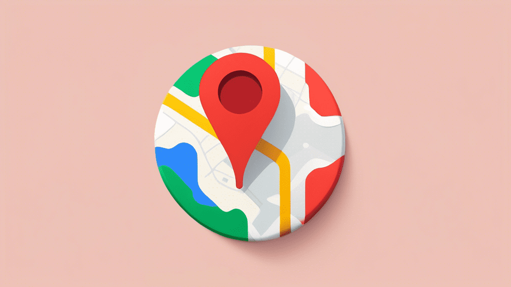 A Google Maps pin with the Wikipedia logo inside of the speech bubble.