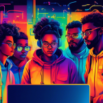 DALL-E Prompt:nA group of diverse software engineers huddled around a computer screen, their faces illuminated by lines of colorful code, as they collaborate to solve a complex Google coding challenge