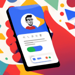 DALL-E Prompt:nA digital illustration showing a hand holding a smartphone with the Google profile page open on the screen. The profile picture is being updated with a new, colorful, and friendly avata
