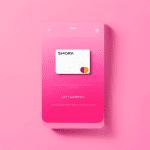 A Sephora gift card with a balance bar loading on a smartphone against a pink background