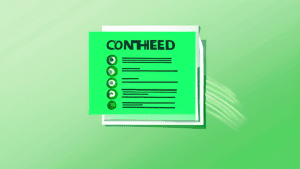 Here is a DALL-E prompt for an image related to the article title How to Ensure Your Text Is Verified:nnA check mark made of green text swooshes in front of a document, signifying that the written con