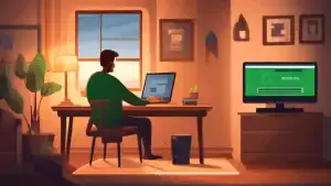 A DALL-E prompt for an image that relates to the article title How to Log In to Your CenturyLink Account at Home could be:nnA person sitting at a computer in their living room, typing on the keyboard