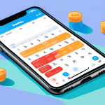 Illustration of a smartphone showing the Venmo app interface with options for setting up recurring payments. The background features a calendar with highlighted dates to represent scheduled payments a
