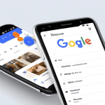 Create an image depicting a user-friendly interface of Reserve with Google on a smartphone screen. The scene should show someone easily making a reservation through the app, with clear icons and optio