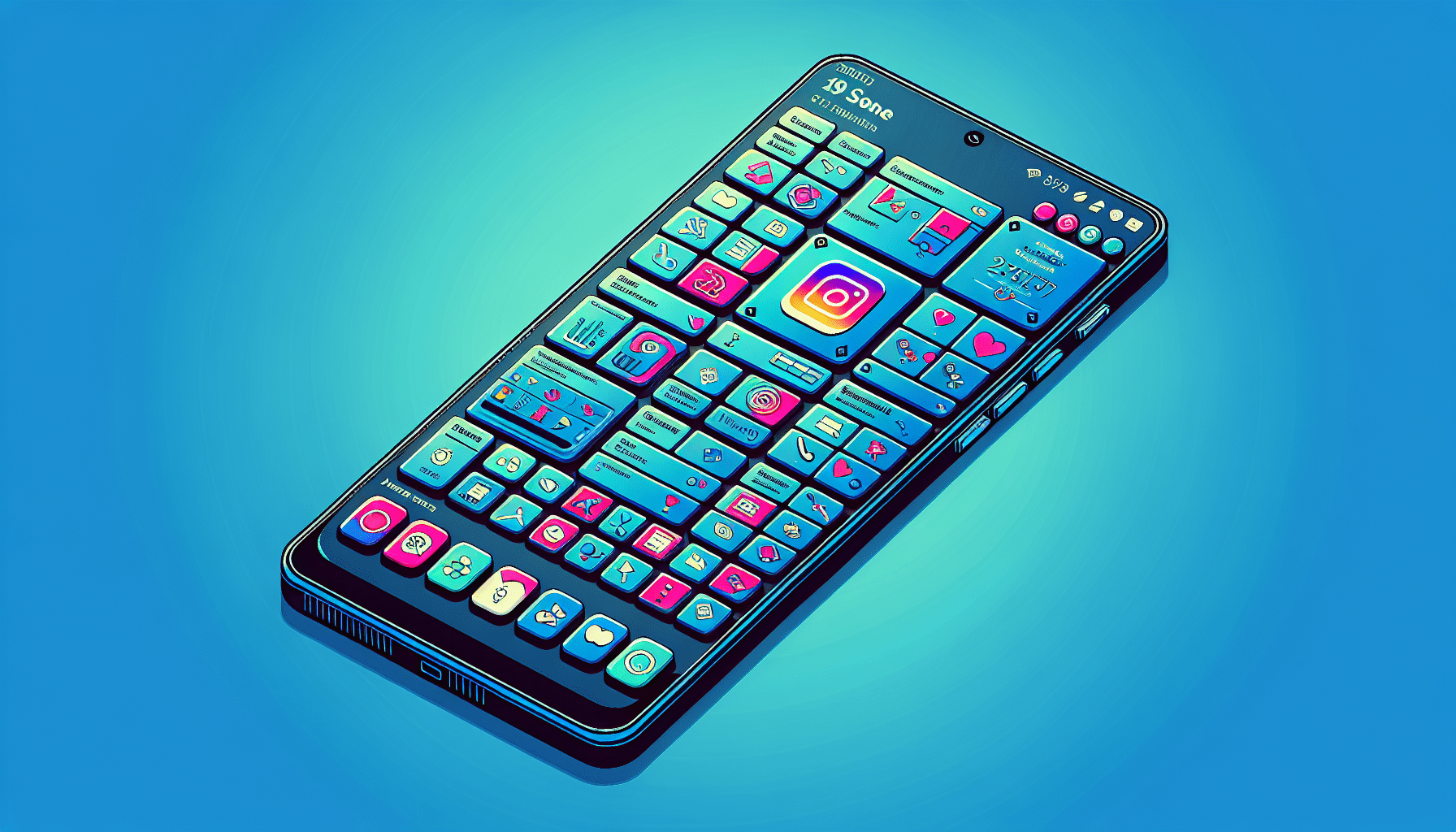 A smartphone displaying a customizable Instagram widget with various layouts and content options.