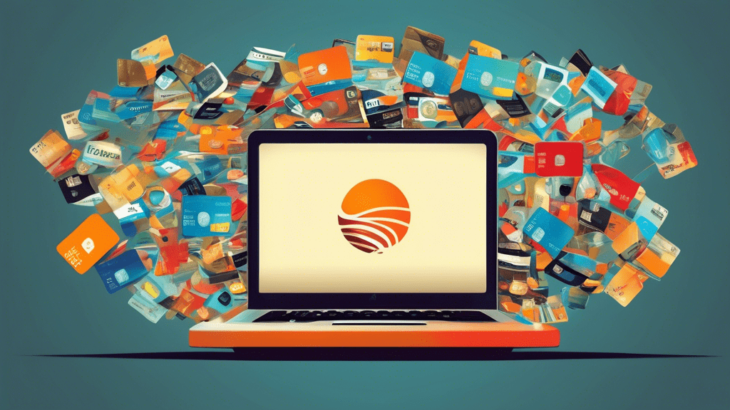A vintage AT&T globe logo made of credit cards with a laptop displaying Manage Your Account floating in front of it.