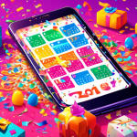 DALL-E prompt: A vibrant illustration of a smartphone screen displaying a colorful calendar app with birthday cake icons marking upcoming birthdays, surrounded by confetti, streamers, and gift boxes o
