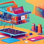 DALL-E Prompt:nA shopping cart filled with various items like clothes, electronics, and household goods, with a large PayPal logo hovering above it. In the background, there is a calendar with several