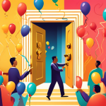 DALL-E Prompt:nA golden key with the word Referral engraved on it, unlocking a door that leads to a bright, vibrant landscape filled with opportunities, represented by colorful balloons, rising graphs