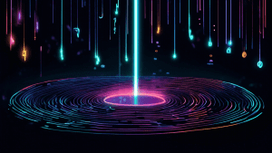 DALL-E Prompt: A mysterious digital landscape with floating lines of code, some of which are glowing while others are fading away into the dark background. In the center, there is a magnifying glass h
