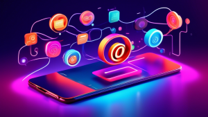 Prompt: A 3D illustration showing various communication icons like phone, message bubble, video camera, and email, connected by glowing lines and orbiting around the Twilio logo, all set against a fut