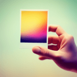 A hand reaching out to touch a Polaroid photo of a blurry, fleeting moment.