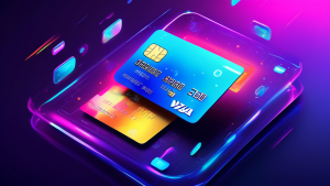 DALL-E Prompt:nA sleek, modern credit card floating in a futuristic digital space, with holographic projections of various payment icons and logos orbiting around it, symbolizing the card's versatilit