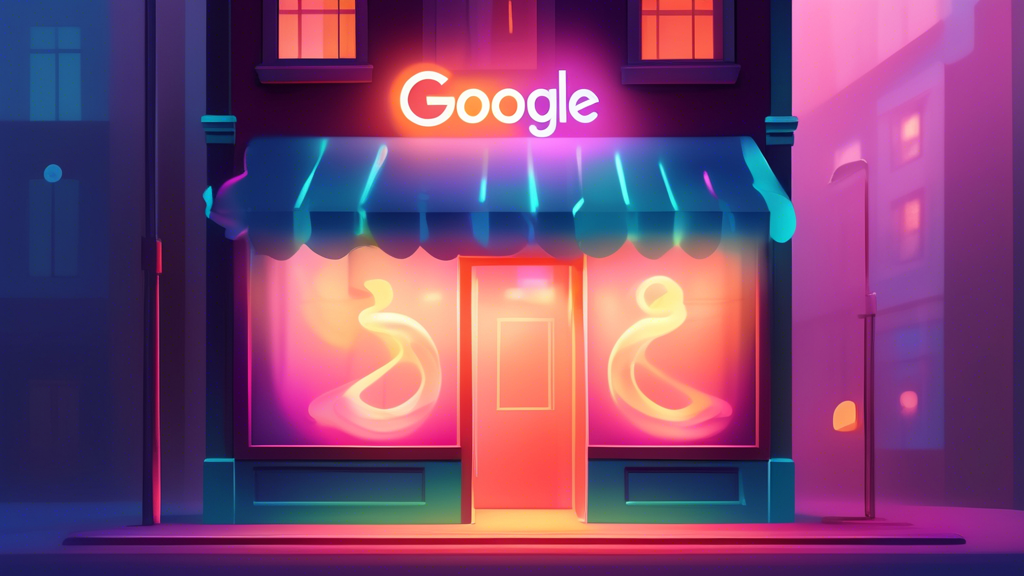 A storefront glowing with an ethereal checkmark, symbolizing instant verification for a Google Business Profile.