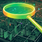 A giant magnifying glass hovering over a city map with hundreds of Google Maps pin icons, some glowing green to signify verification.