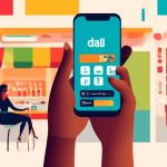 DALL-E prompt:nnA sleek, modern smartphone held in a hand, with a colorful, vibrant digital wallet app open on the screen. The app interface displays various payment options, loyalty cards, and specia