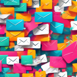 A cluttered email inbox overflowing with digital letters transforming into organized lines of text messages.