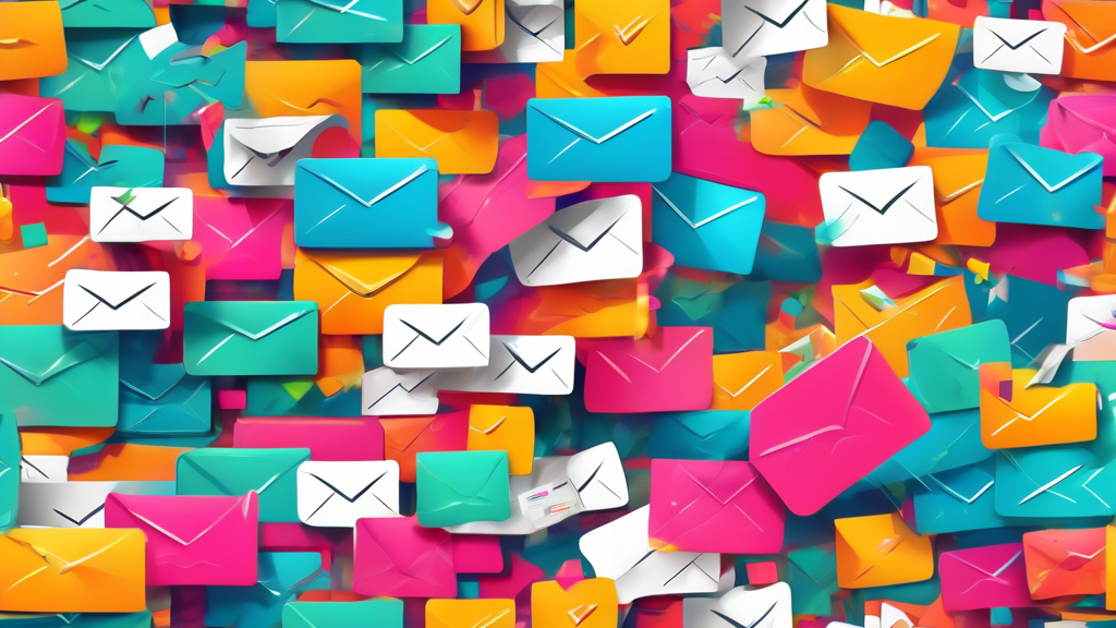 A cluttered email inbox overflowing with digital letters transforming into organized lines of text messages.