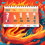 A chaotic calendar on fire with the Google logo melting away.
